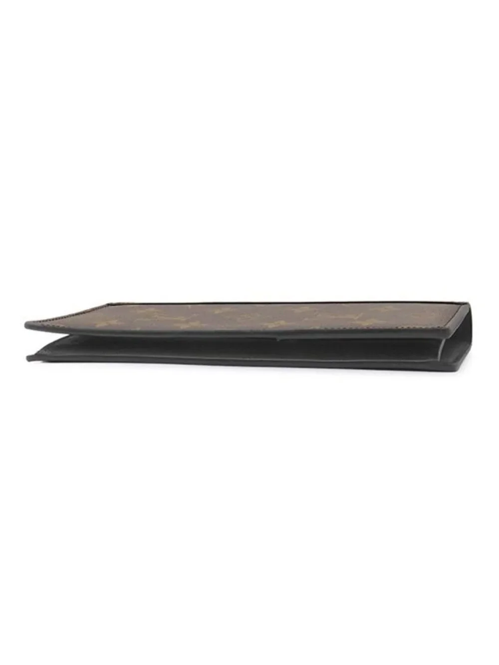Louis Vuitton Wallet Portefeuille Brazza Monogram Macassar Silver Brown Black